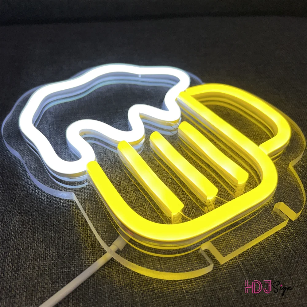 Bar Beer LED Neon Sign Night Light Home Room Decor Girl Boy Bedroom Party Table Desk Lamp Lights Kitchen Housebar Decoration