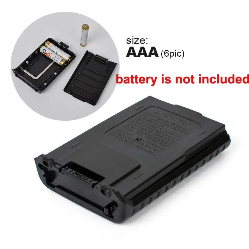 6×AAA Extended Battery Case Shell for Baofeng UV-5R Walkie Talkie, Replacement Housing Upgrade for Original 1800mAh Battery
