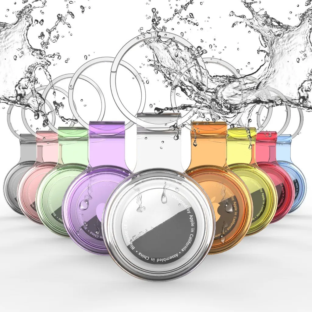 

Водонепроницаемый брелок-держатель Airtag, чехол 360° ° Защитный чехол на все тело, совместимый с Apple AirTags для сумок, ключей, домашних животных