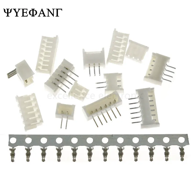 5sets MICRO JST 1.25 Connector 1.25mm Pitch 2/3/4/5/6/7/8/9/10P Straight/Curved Pin Header + Housing + Terminal Kit