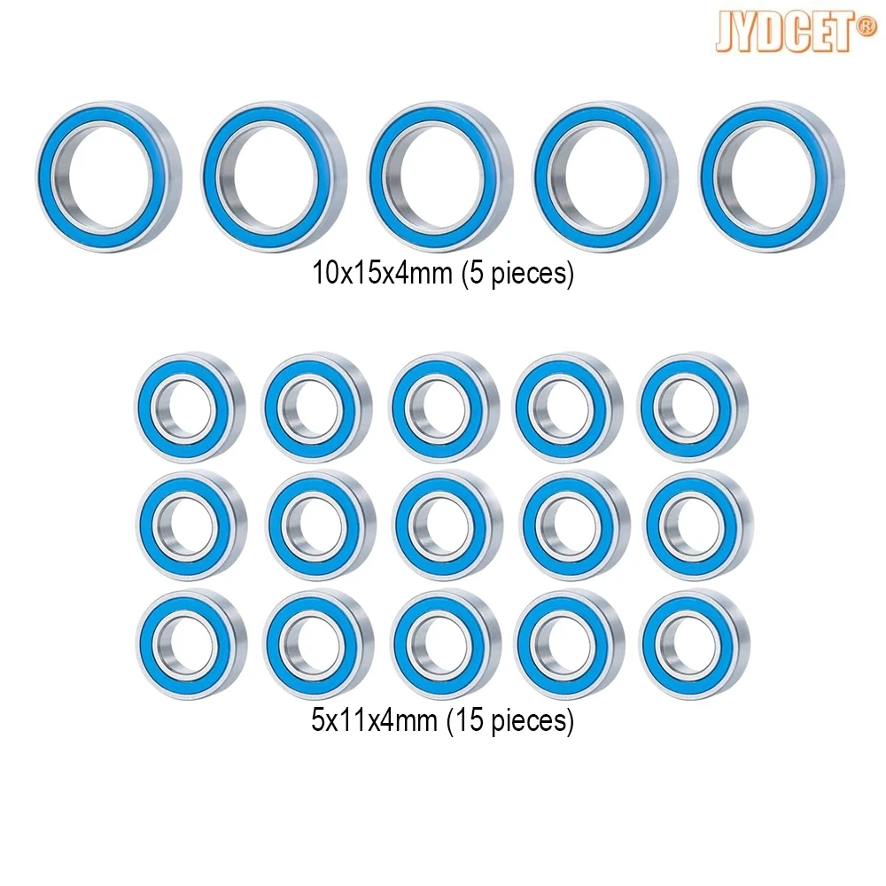 

20pcs Blue Rubber Sealed Bearing Kit - Precision High Speed Bearing for RC 1/10 HPI Savage Flux XS Truck