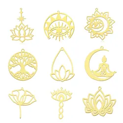 10pcs/lot Stainless Steel Om Yoga Buddha DIY Charm Pendant Wholesale Life Tree Jewelry Findings Earring Making Top Quality