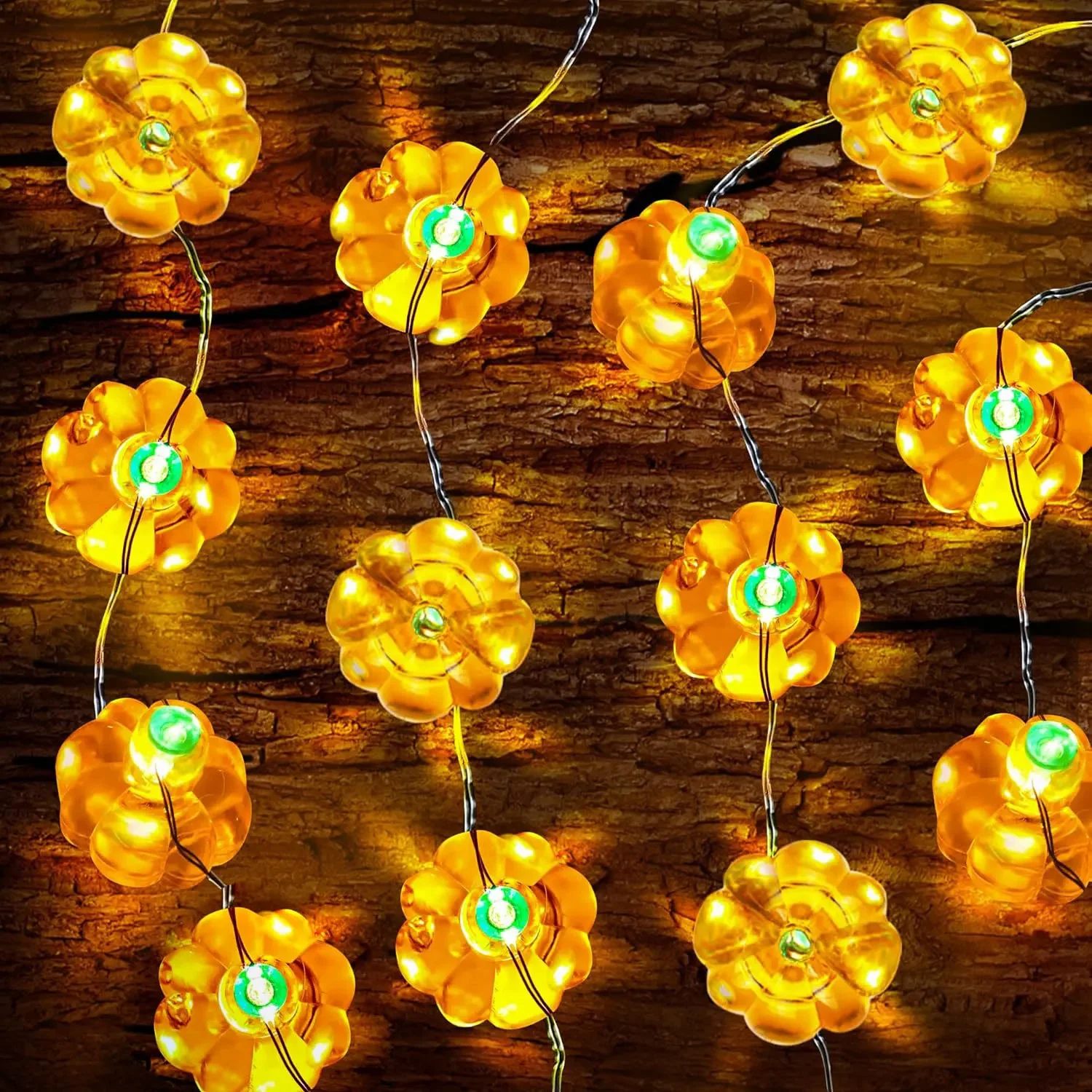 Bella lanterna a forma di zucca 3D a LED Halloween Bar Negozio Atmosfera Layout di scena Decorazione Stringhe di illuminazione colorate 5M