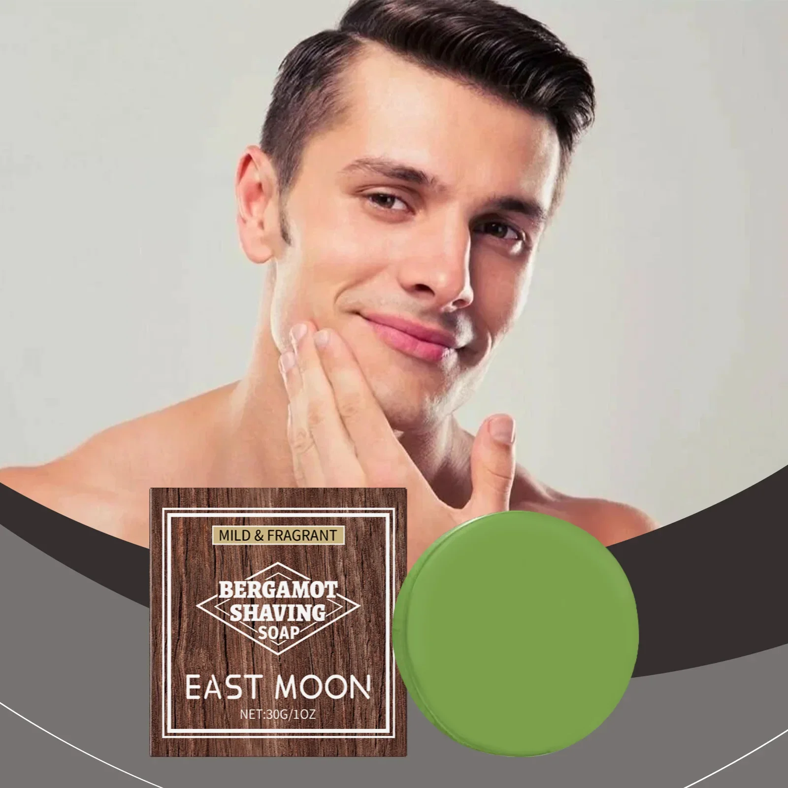 

EAST MOON Bergamot for Men Shaving Soap Gentle Cleansing Care Facial Hair Hydrating Moisturizing Treatment Shaving Cream for Men