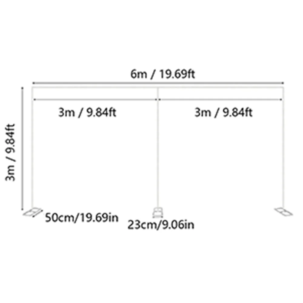 3x6m svatební oblouk kov žehlička backdrop stánek dveře narozeniny večírek dekorace stříbro balón formulovat sad kvést rostlin držák