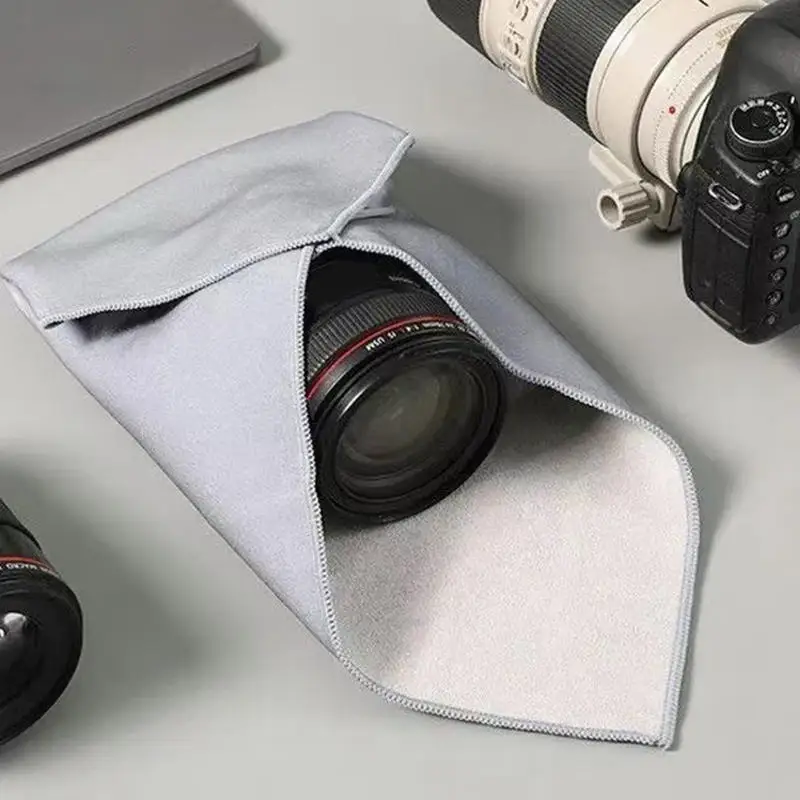 Folding Cloth Self-Adhesive Camera Storage Bag Plush Anti-Scratch Photography Camera Protective Wrap with Soft Wrapping Cloth