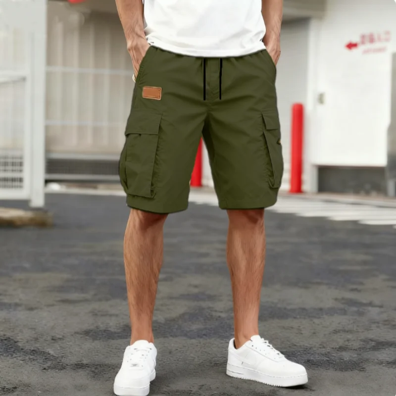 

Men's Summer Cargo Shorts Casual Lightweight Solid Color with Flap Pockets for Daily Wear and Outdoor Comfortable Jogger Shorts