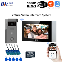 2 Wires Tuya Wifi Video Intercom Video Door Phone Smart Home 1080P 7'' Color Touch Screen Camera Doorbell Door Security System