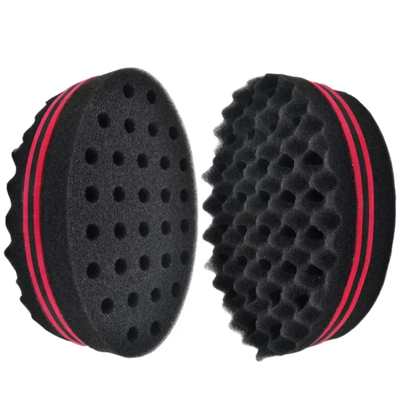 New Double-Sided Magic Twisted Hairbrush Sponge Fashion Styling Oval Dual Use Perforated Curly Sponge Wave Roll Washable Tool