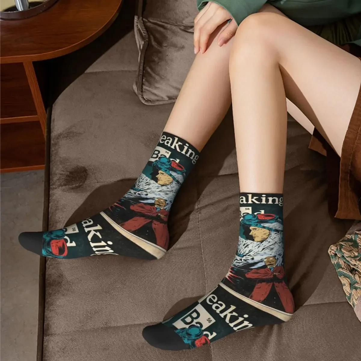 Autumn Winter Funny Unisex Breaking Bad Socks Breathable Novelty Street Style Crazy Basketball Socks image 5