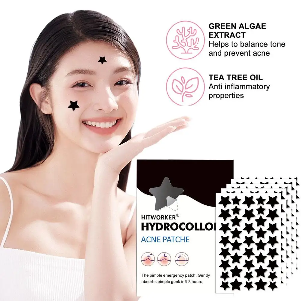 200/400pcs Acne Care Patch Black Stars Shaped Hydrocolloid Acne Pimple Patches Concealer Face Spot Beauty Skin Care Tool