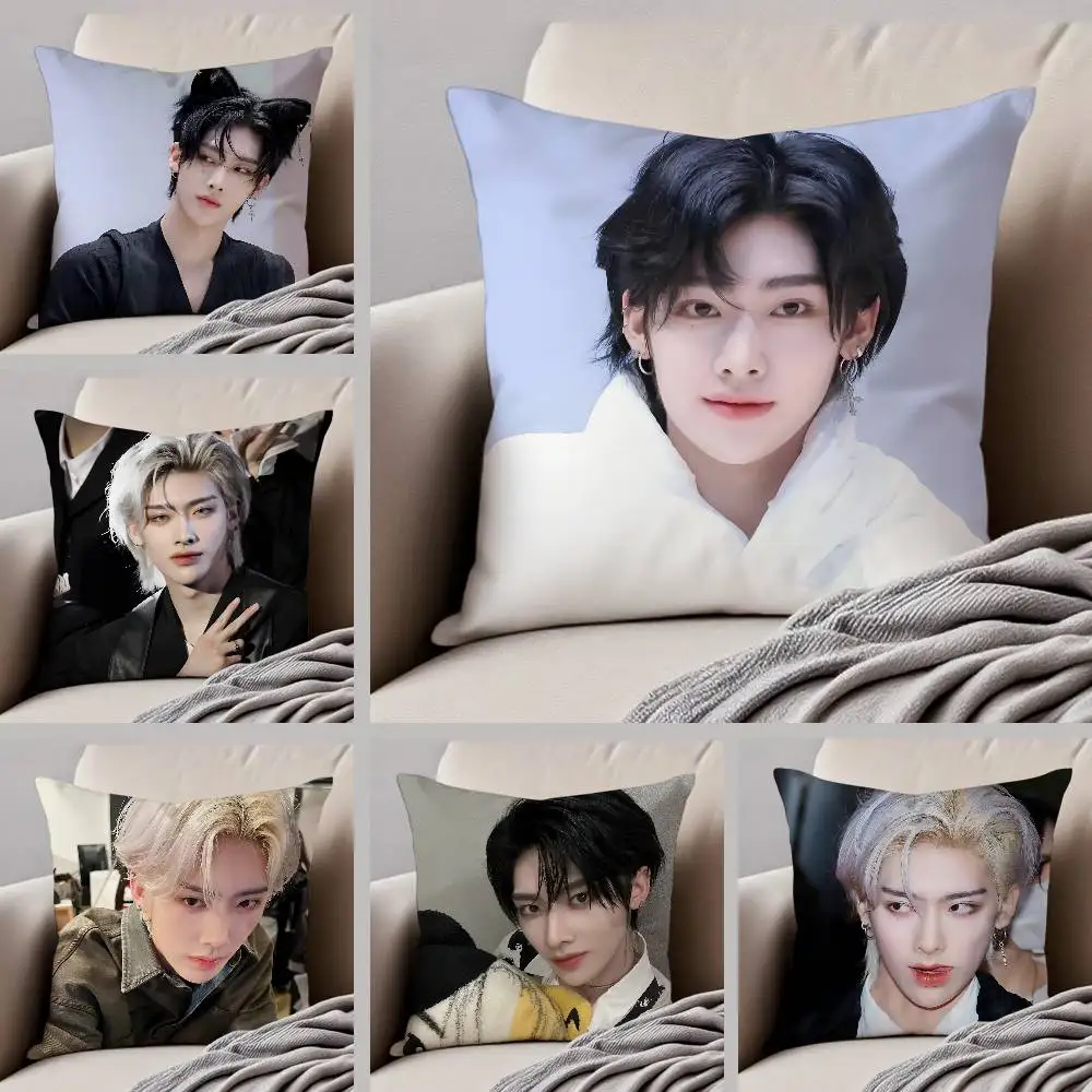 

Hot Kpop Singer R-Ricky Pillow Case Comfort Sofa Bed Silky Elegant Invisible Zipper Custom Decorative Cushion Cover