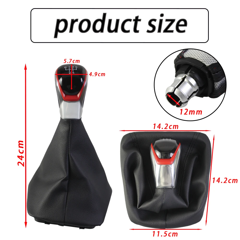 

Comfortable Car Gear Lever Gear Shift Knob Gear Shift Knob 5 6 Speed Compatible Fits 2004-2012 Models Artificial Leather