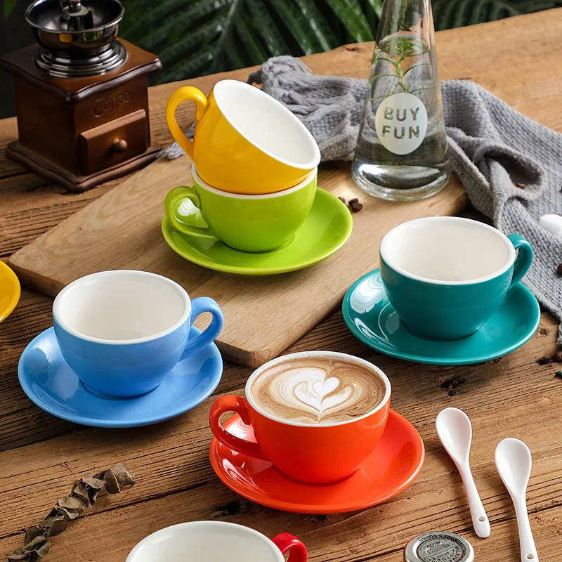 

220C Ceramic Coffee Cup Set Large Capacity Latte Ceramic Cups for Latte Art Modern Afternoon Tea Dessert Cups Couples' Mugs Home