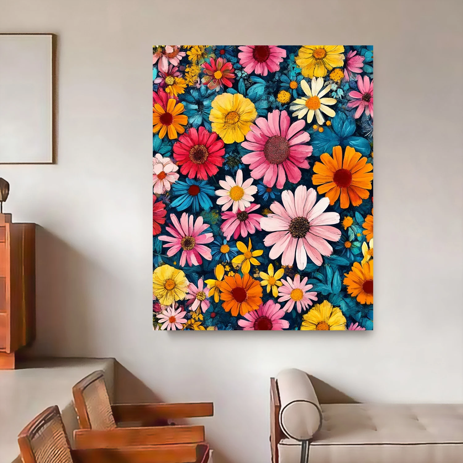 مجموعة طلاء يدوية لمناظر الزهور للبالغين، طلاء بالأرقام لوحة أكريليك قماشية لتزيين المنزل هدايا المهرجانات #3