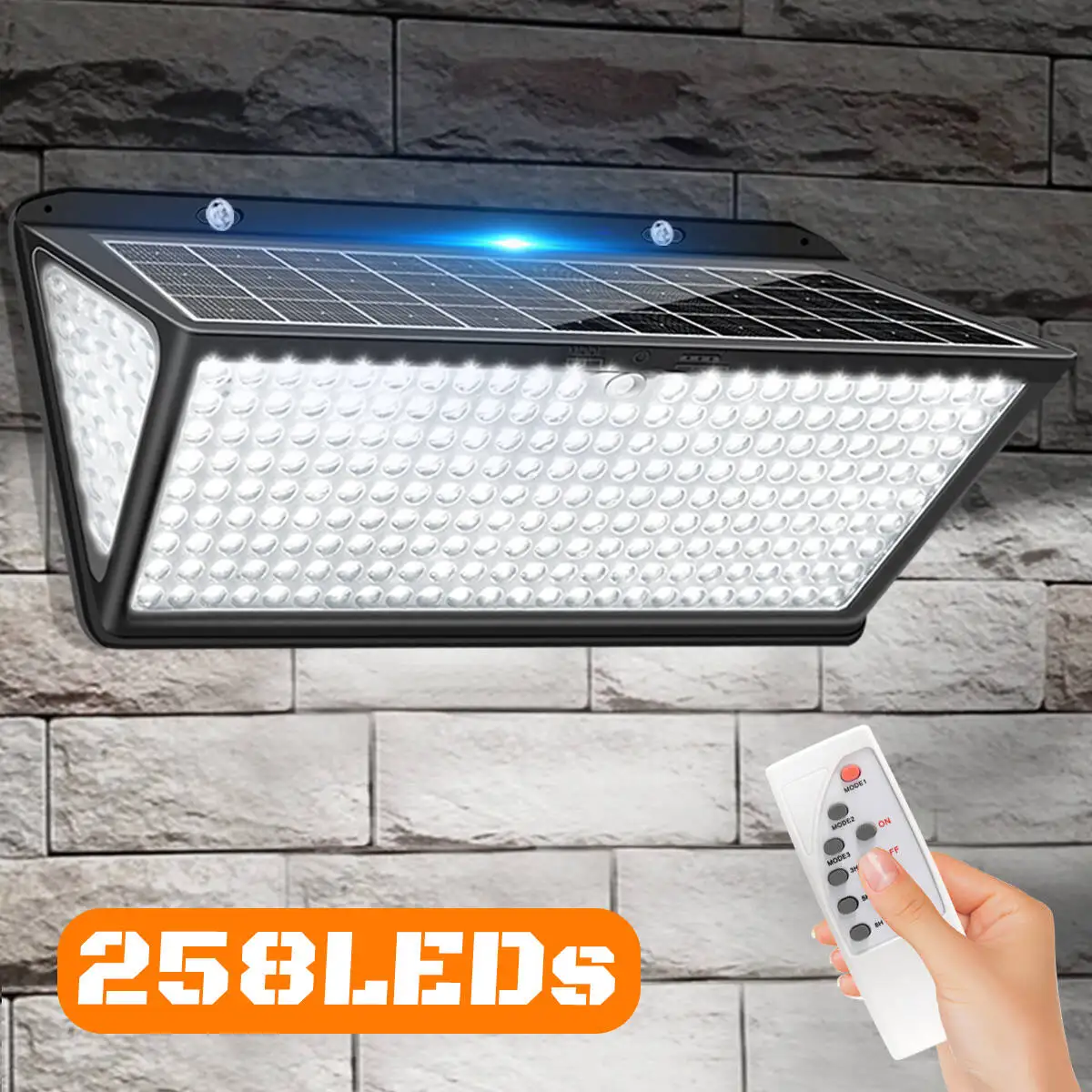 

Super Bright Solar Wall Lamp Solar Lights Outdoor Solar Powered Flood Lights with 3 Mode IP65 Waterproof for Outside Yard Street