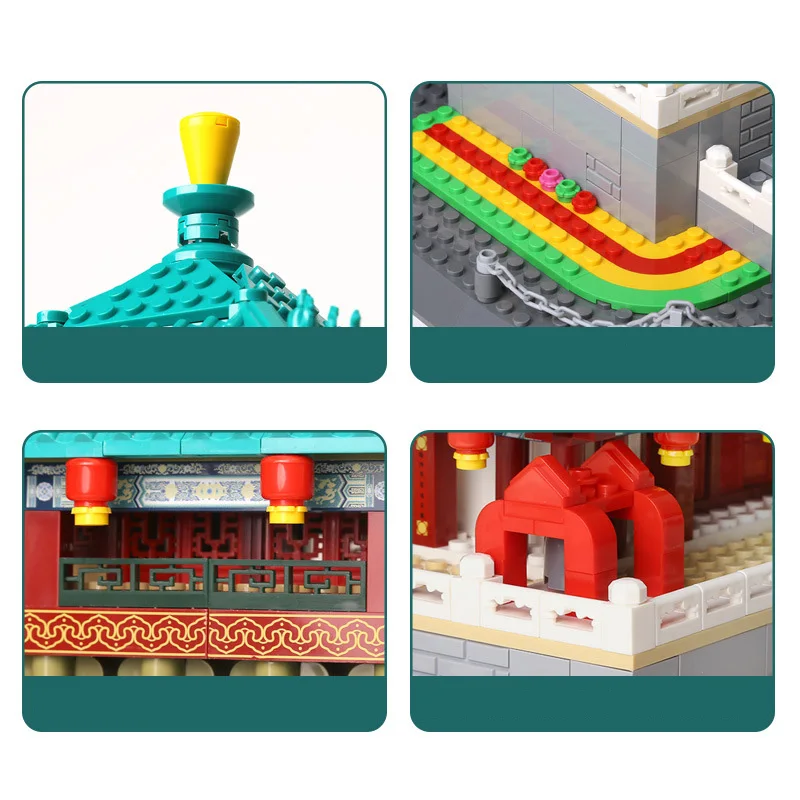 Creative China Historical Cultural Architecture Model Block The Bell Tower Drum Tower Building Brick Educational Toy Collection