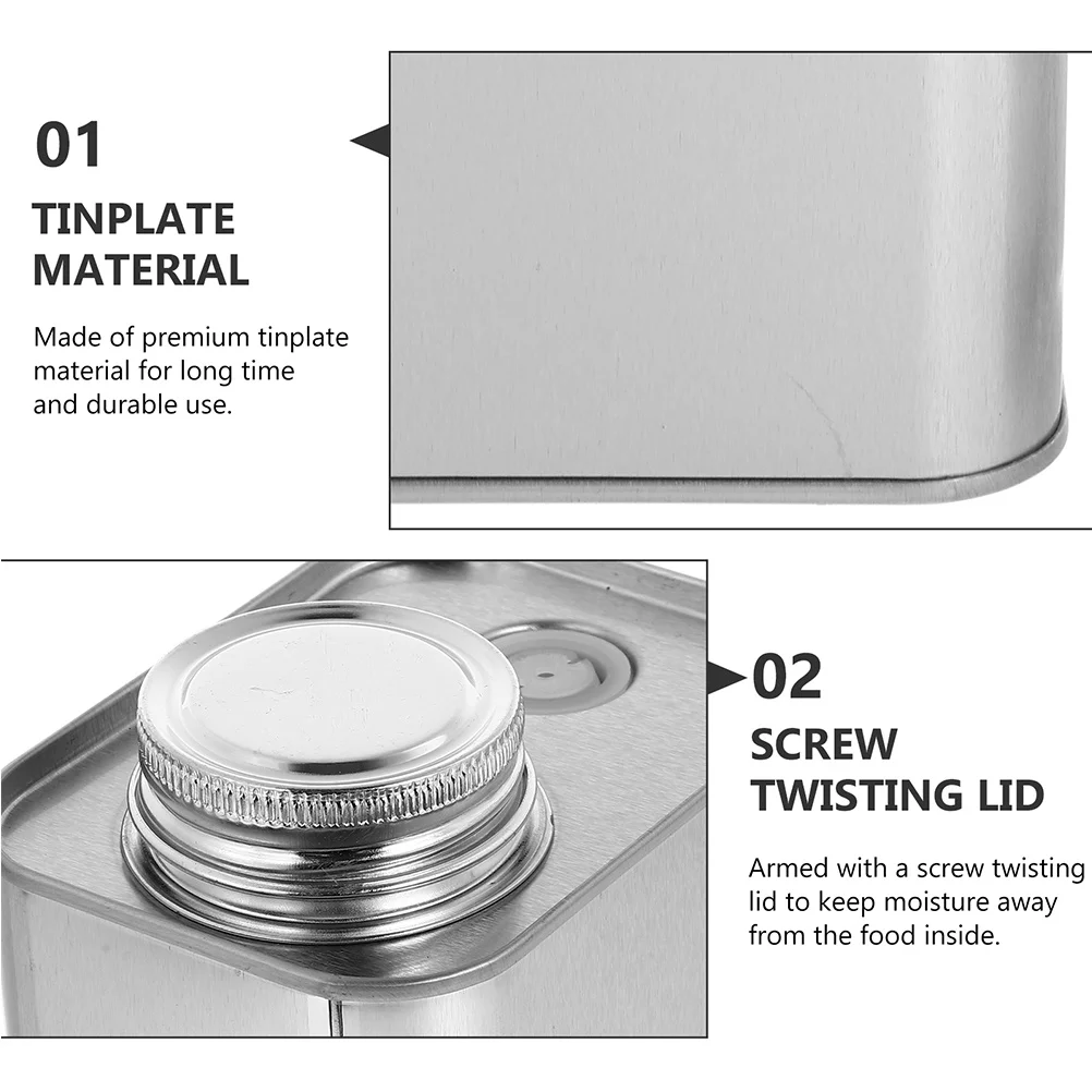 2Pcs Tinplate Coffee Bean Jar Simple Design Practical Use for Kitchen Dining Table Coffee Bean Container