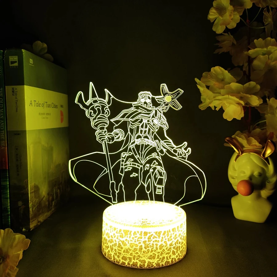 Game Character Victor 3D Illusion Lamp LOL Gaming Room Decoration PC Box Lighting Setup 7 Color Changing Nightlight Kids Gift