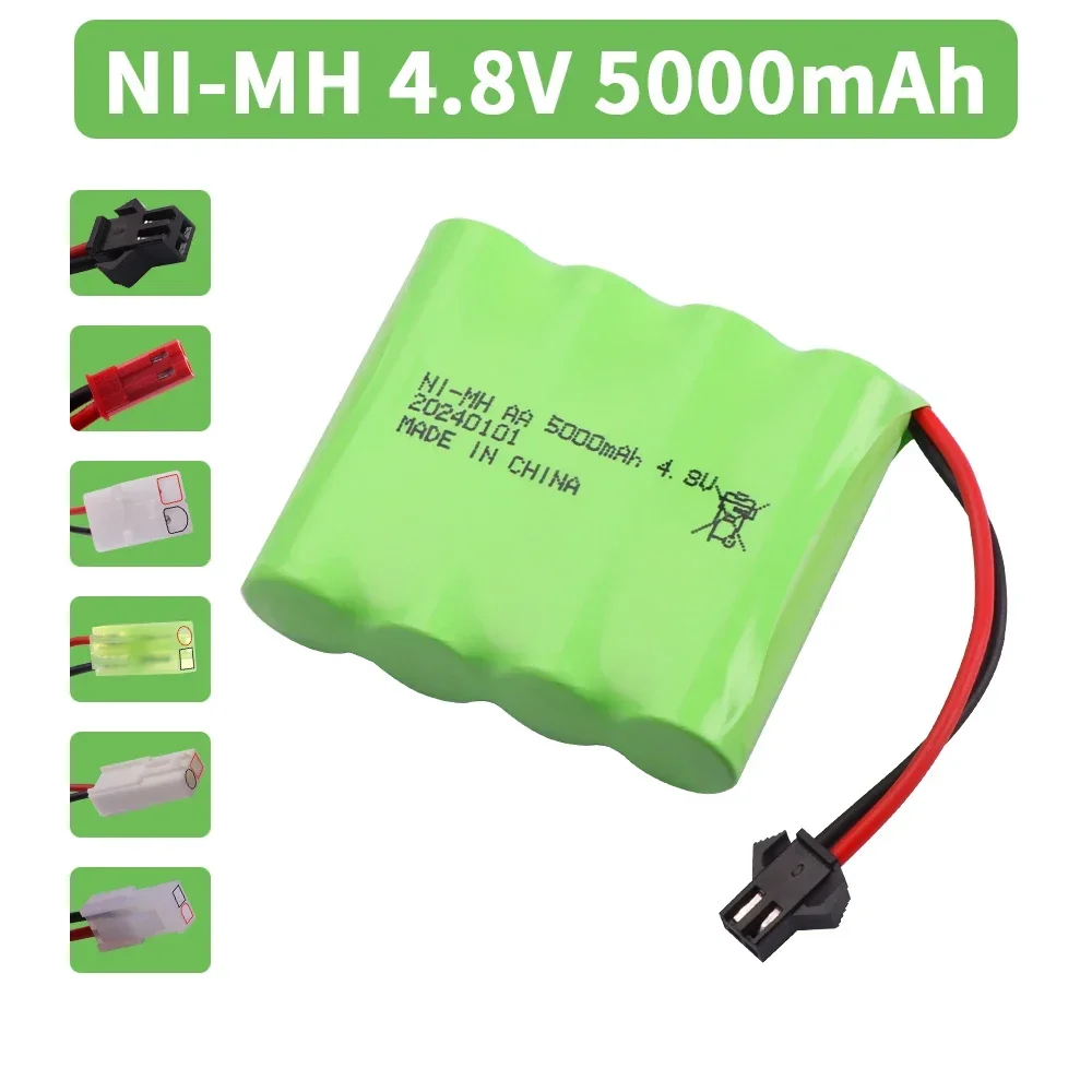 Upgrade 4,8 V 5000 mah NiMH Batterie Für Rc Spielzeug Autos Tank Lkw Roboter Pistolen Boote Teile AA Ni-MH 6 v Akku Pack