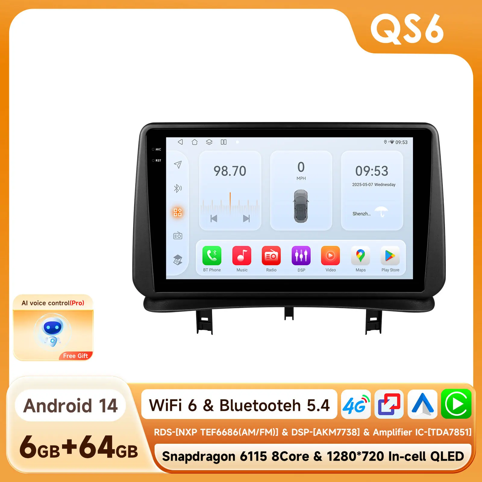 360 2din CarPlay Android autoradio voor Renault CLIO 3 2005-2014 multimediasysteem GPS autoradio intelligent scherm head unit