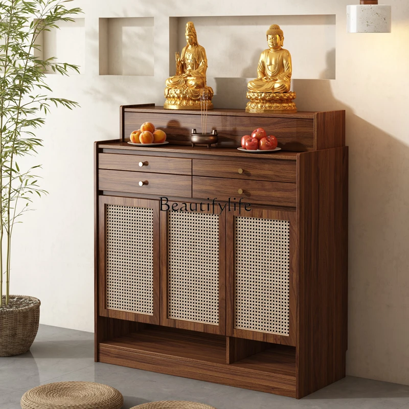 

New Chinese solid wood table Buddha Taiwan incense case household Shentai cabinet incense tribute Zhongtang cabinet