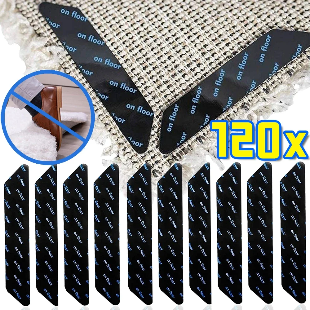 Anti Slip Rug Tape Carpet Sticker Reusable Self-adhesive Anti Curling Fixed Carpet Patch Mat Tape Gripper Corner Pad Wholesale