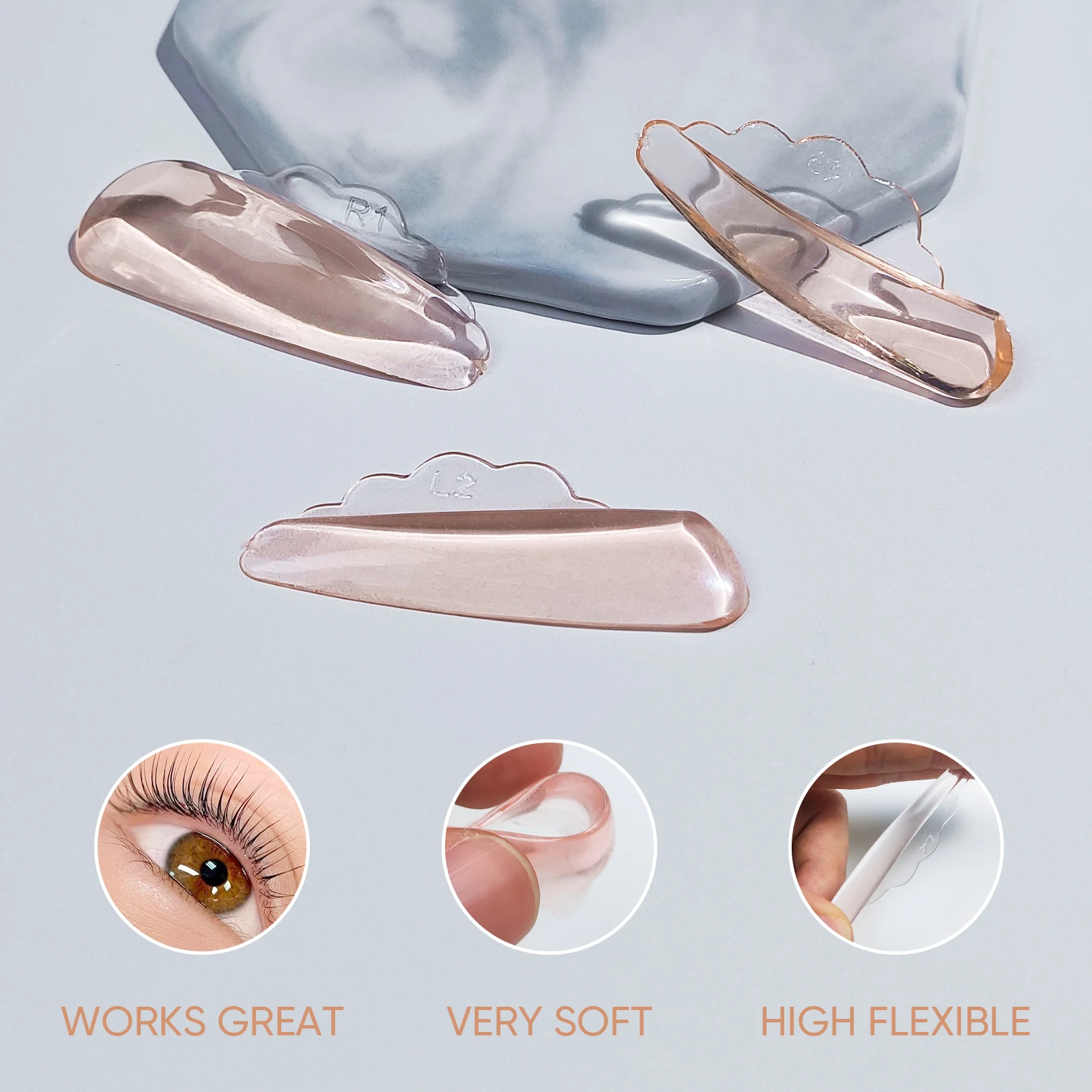 Libeauty Nuovo 4 Paia Colla Gratuita Silicone Ciglia Perm Rod Shield Lash Lift Pad Sollevamento 3D Piegaciglia Accessori Strumenti di Trucco