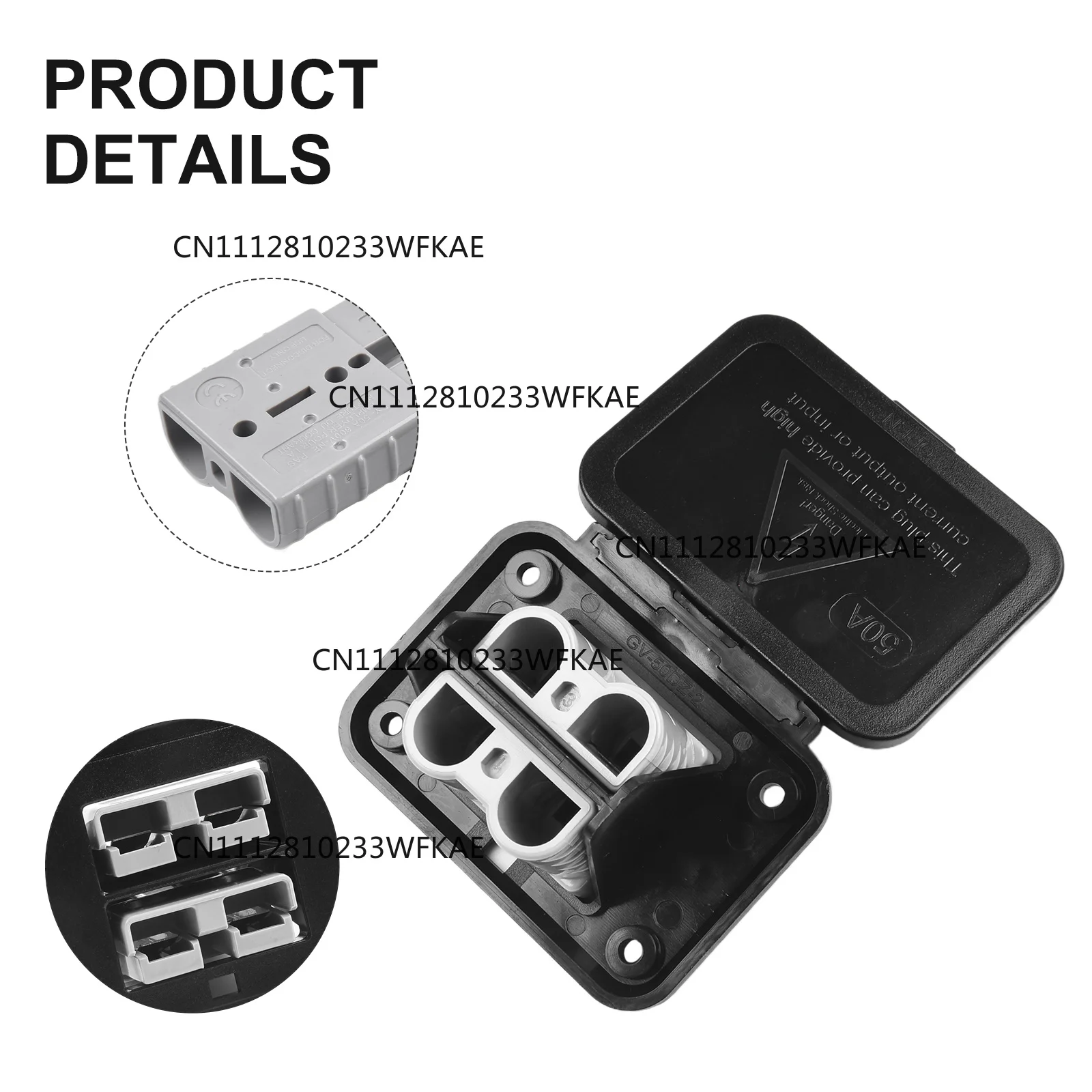 3Set 50A 600V Twin Dual Flush Mount Bracket For Plug Power Connection For 12-6 AWG Diameters Ranging