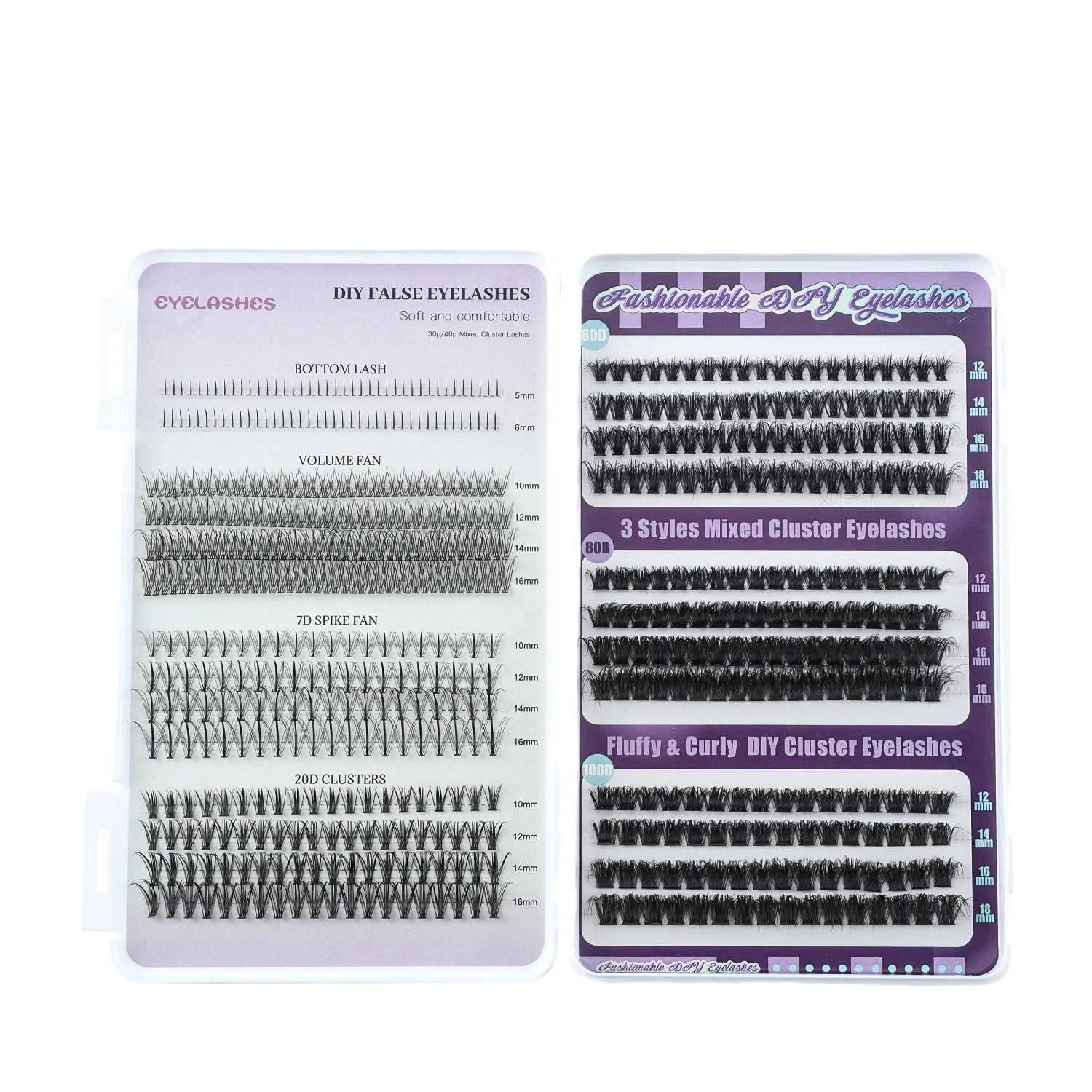 Lash Clusters 60D-CD-5-18MIX 616 Clusters False Eyelash 60D 80D 100D Individual Lashes Cluster DIY Eyelash extension glue Set