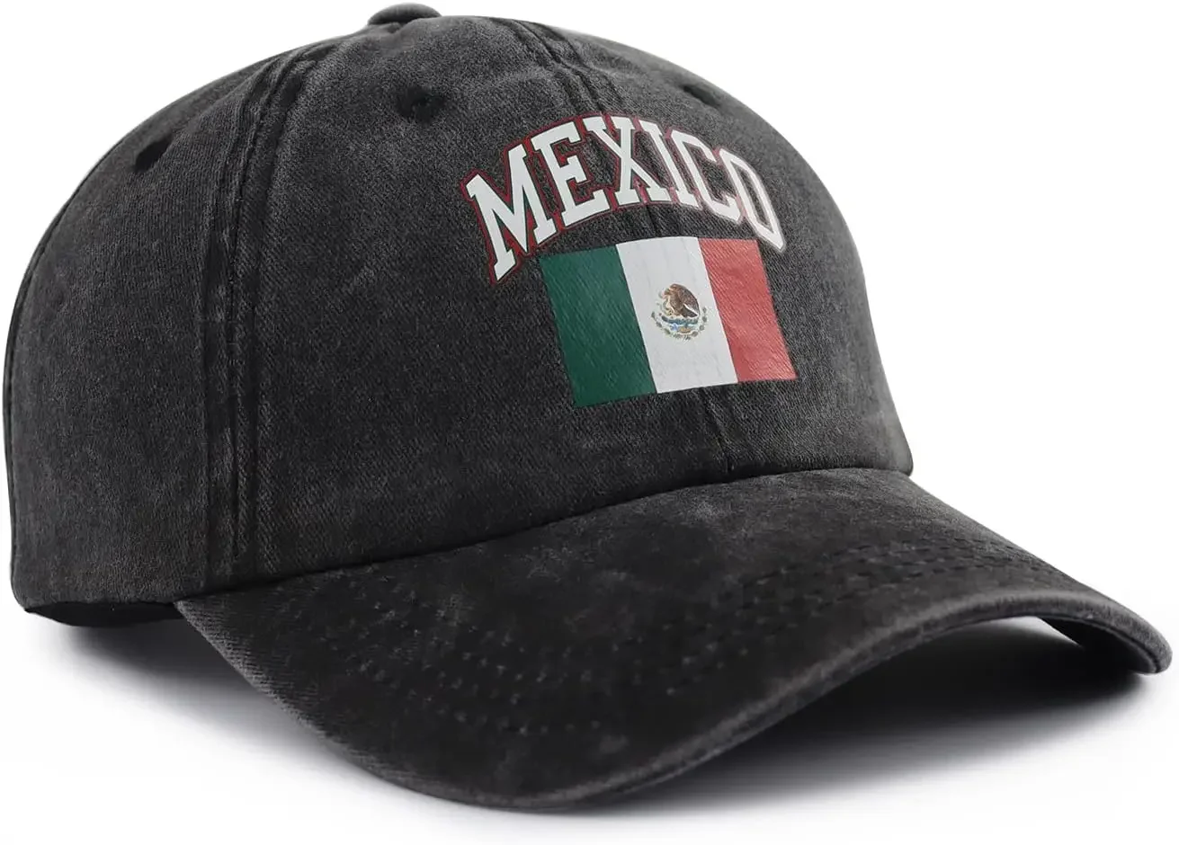 Sombrero con bandera de México para hombre y mujer, gorra de béisbol patriótica mexicana de algodón ajustable con estampado