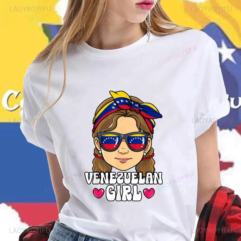 Funny Venezuelan Queen for Women Girls Venezuela Flag Venezolana T-Shirt Fashion Cotton Casual Wear Man Women Graphic T Shirts