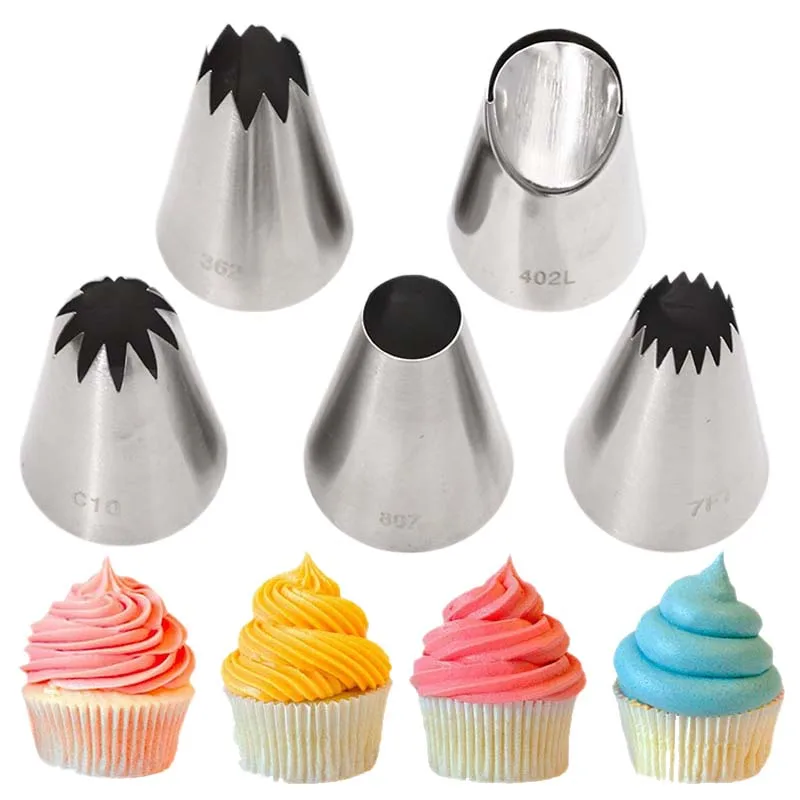 #C10#362#807#7FT#402L Flower Metal Cream Nozzles For Decorating Cupcake Cookies Stainless Steel Cake Pastry Icing Piping Nozzle