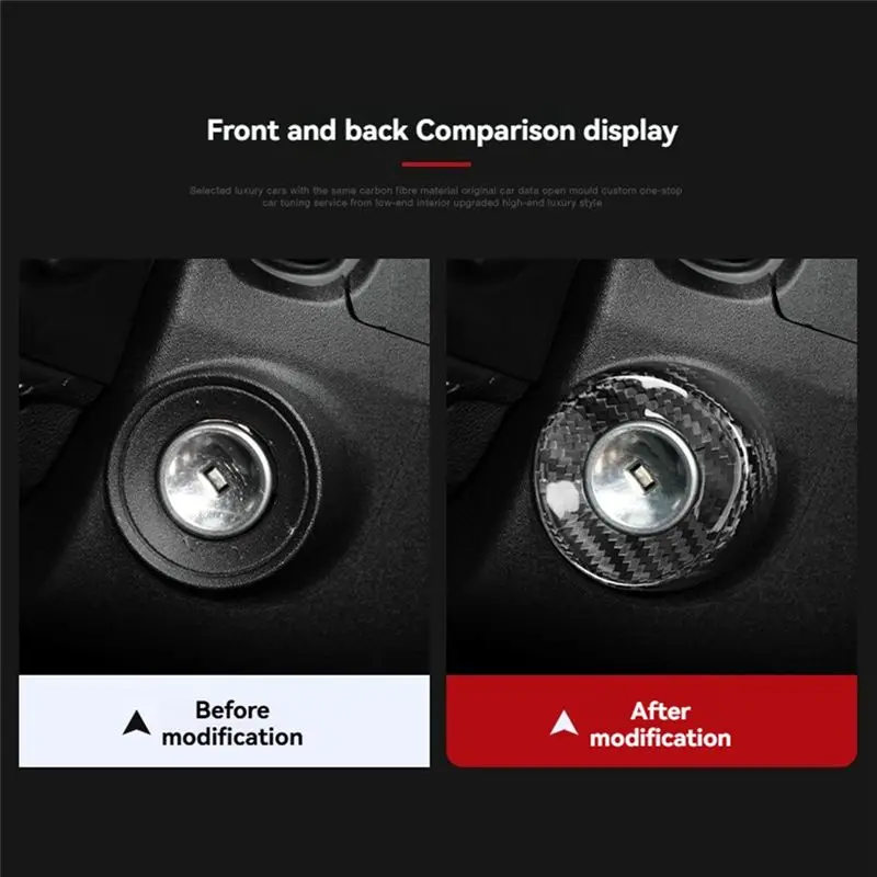 Car Starter Switch Keyhole Panel Decorative Cover For Camaro 2010-2015 Interior Carbon Fiber Accessories-X67A