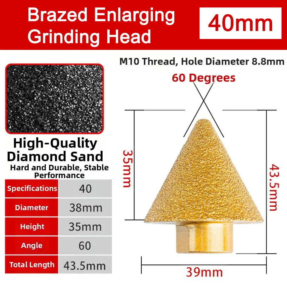 Emery Chamfering Drill Bit 60 Degree For Tile Stone Hole Enlarging Polishing Grinding Head Angle Grinder Accessories Tool Kit