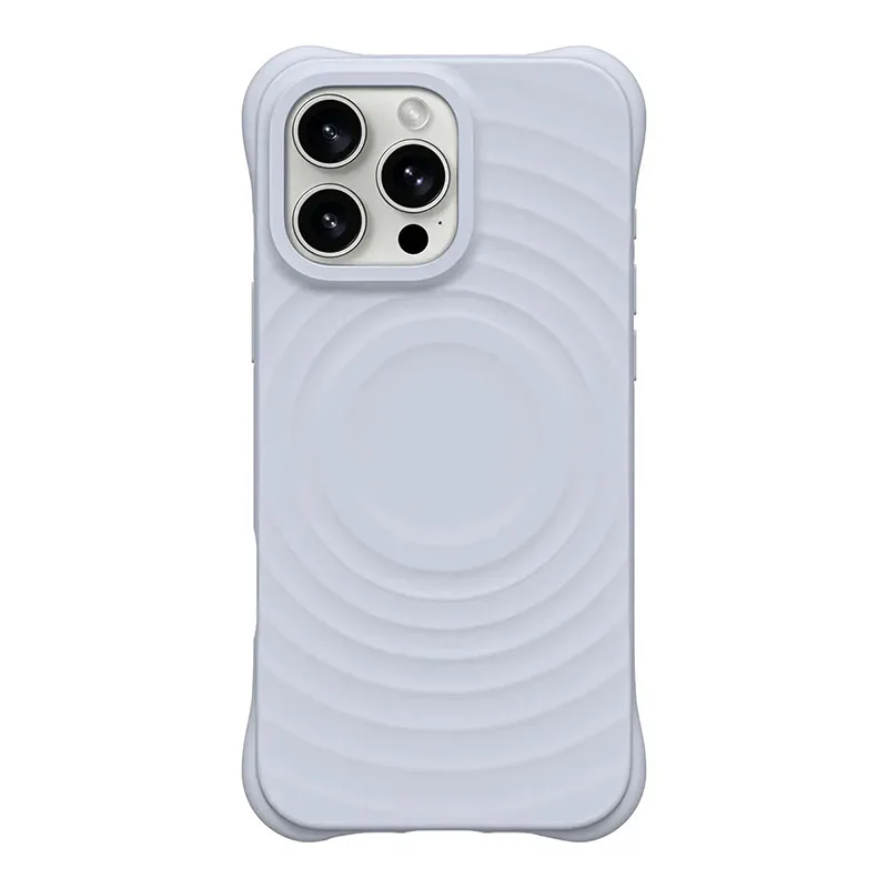 White Ripple Silicone Ripple Silicone Case for IPhone 14 15 16 17 Pro Max Case - Protective Magnetic Case image 3