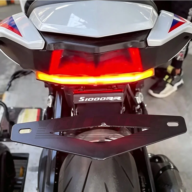 Motorcycle Accessories Integrated License Plate Holder Bracket LED Turn Signals Fit For BMW S1000RR S1000R S1000 RR 2019-2022