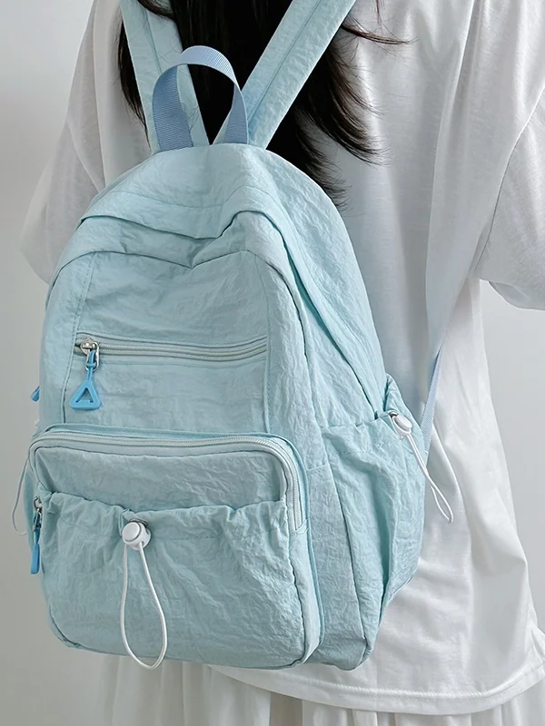 

Women's Outdoor Climbing Backpack 2025 New Style Lightweight Nylon Waterproof Casual Simple Style Soft Handle Zipper Closure