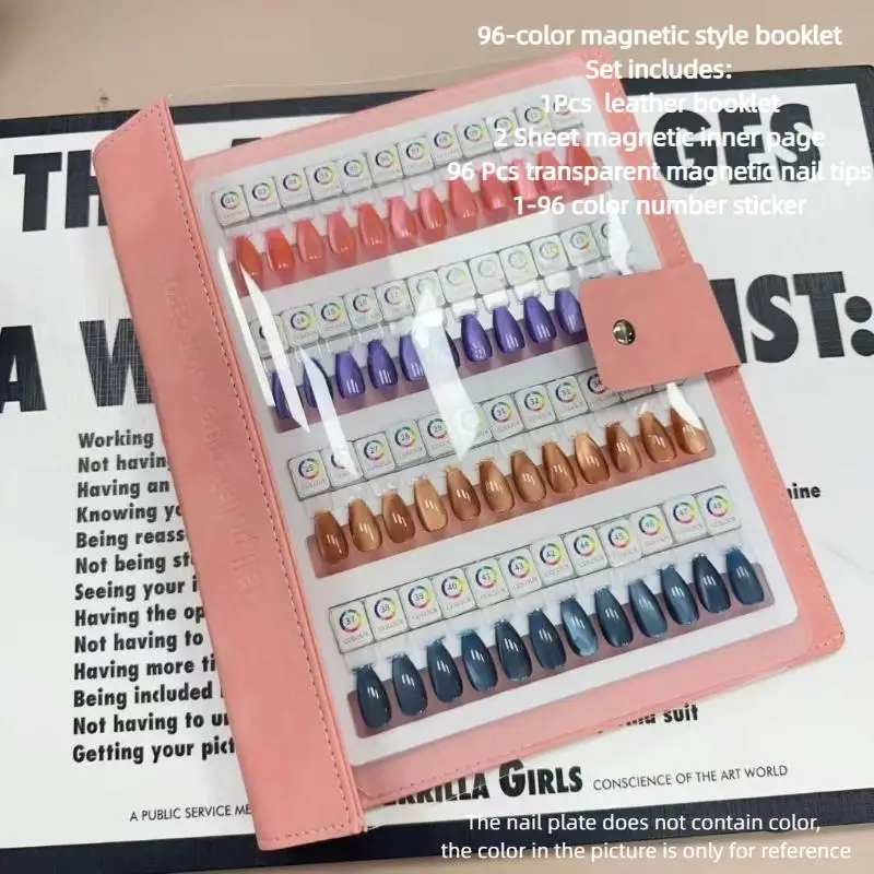 48/96/144/192 Colors Magnetic Tips Nail Art Swatch Book Manicure Color Test Storage Book Large Acrylic Works Display Color Card▪ image 3