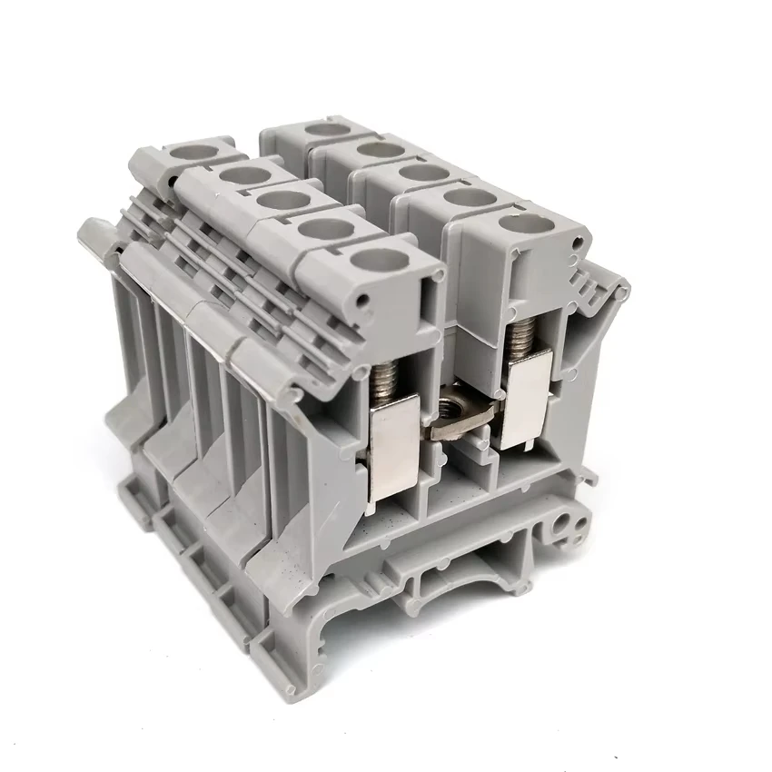 10PCS Din Rail Terminal Block Universal Conductor UK-6N Screw Connection Electrical Wiring Terminal Strip Block Connector