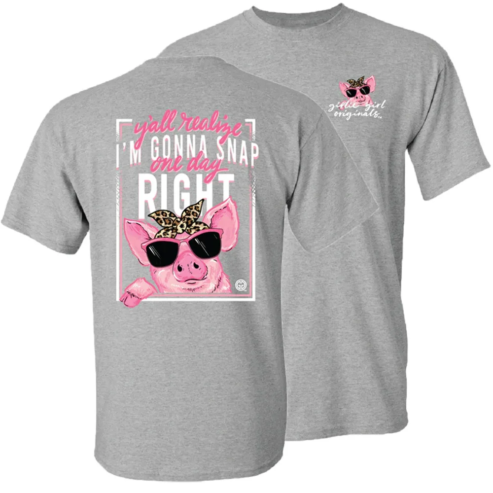 

Girlie Girl Originals Gonna Snap Pig T-Shirt