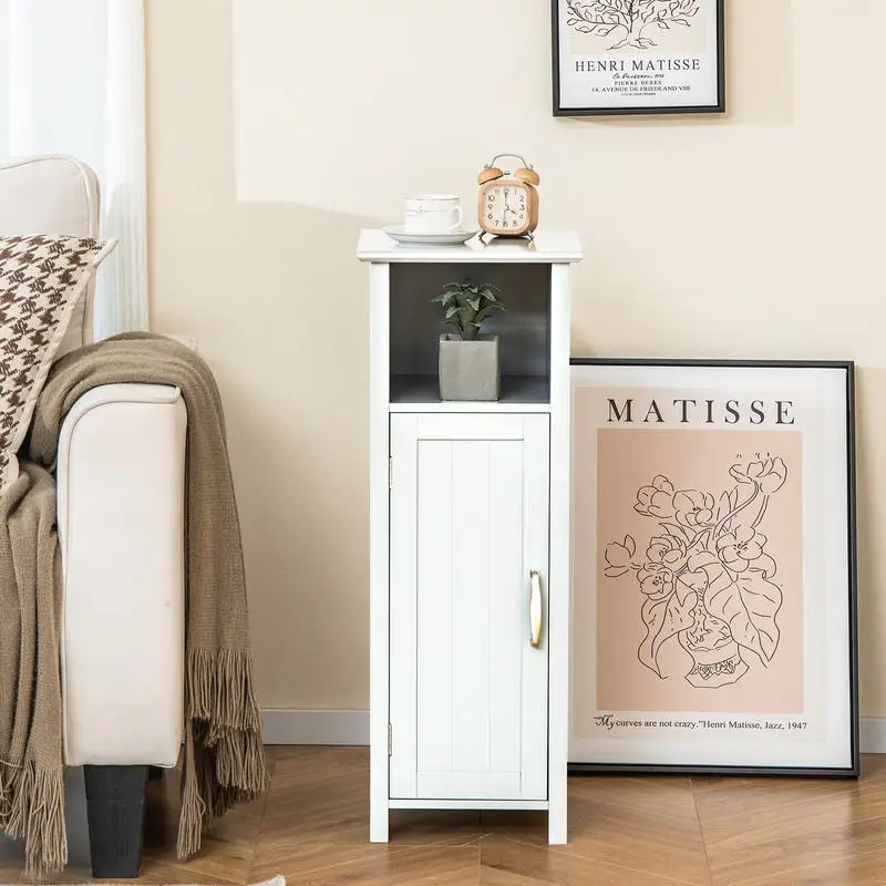 

1-Door Freestanding Bathroom Cabinet with Open Shelf