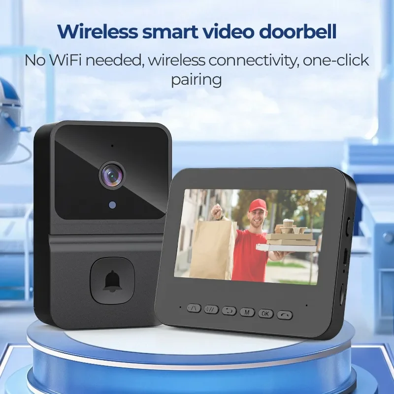 4.3Inch WiFi Video Doorbell Wireless Two Way Intercom Infrared Doorbell Camera Smart Home Security Night Vision Visual Door Bell