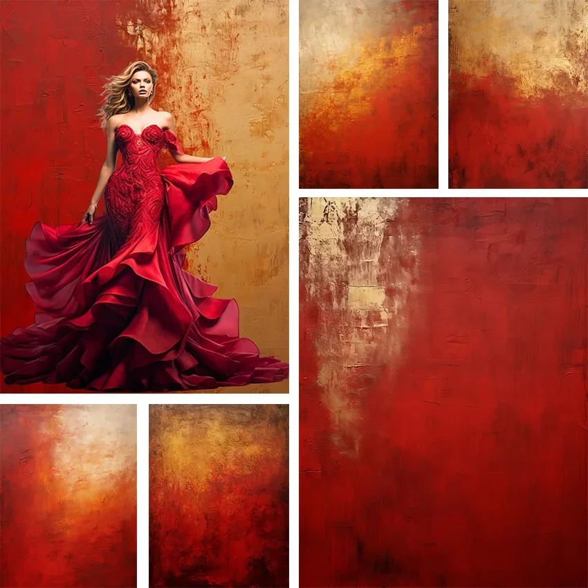 

Mehofond Photography Background Red Gold Abstract Texture Adult Birthday Wedding Maternity Portrait Decor Backdrop Photo Studio