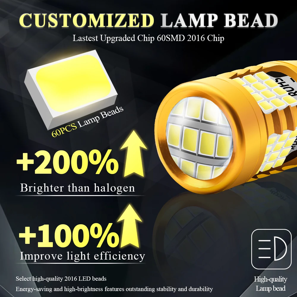 921 LED عكس الضوء لتويوتا بريوس PHV 2016 2017 2018 2019 2020 2021 2022 W16W T15 عكس النسخ الاحتياطي لمبة 60SMD السوبر مشرق #2