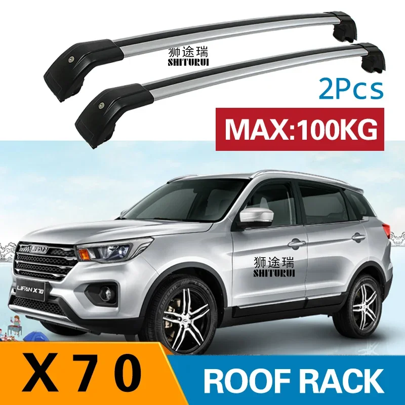 

2Pcs Roof bars For LIFAN X70 2017 2018 Aluminum Alloy Side Bars Cross Rails Roof Rack Luggage CUV SUV LED