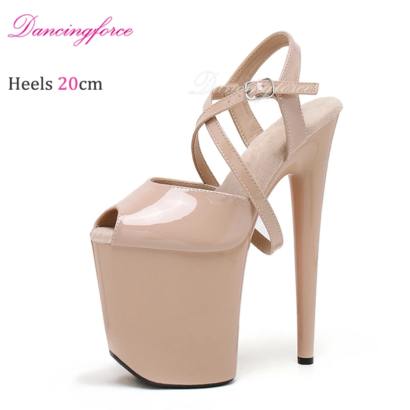 

Sexy Fetish 8 Inches/20cm Peep Toe Pole Dance Shoes Women Stripper Models Show Nightclub Exotic Bride Dress Platform Sandals