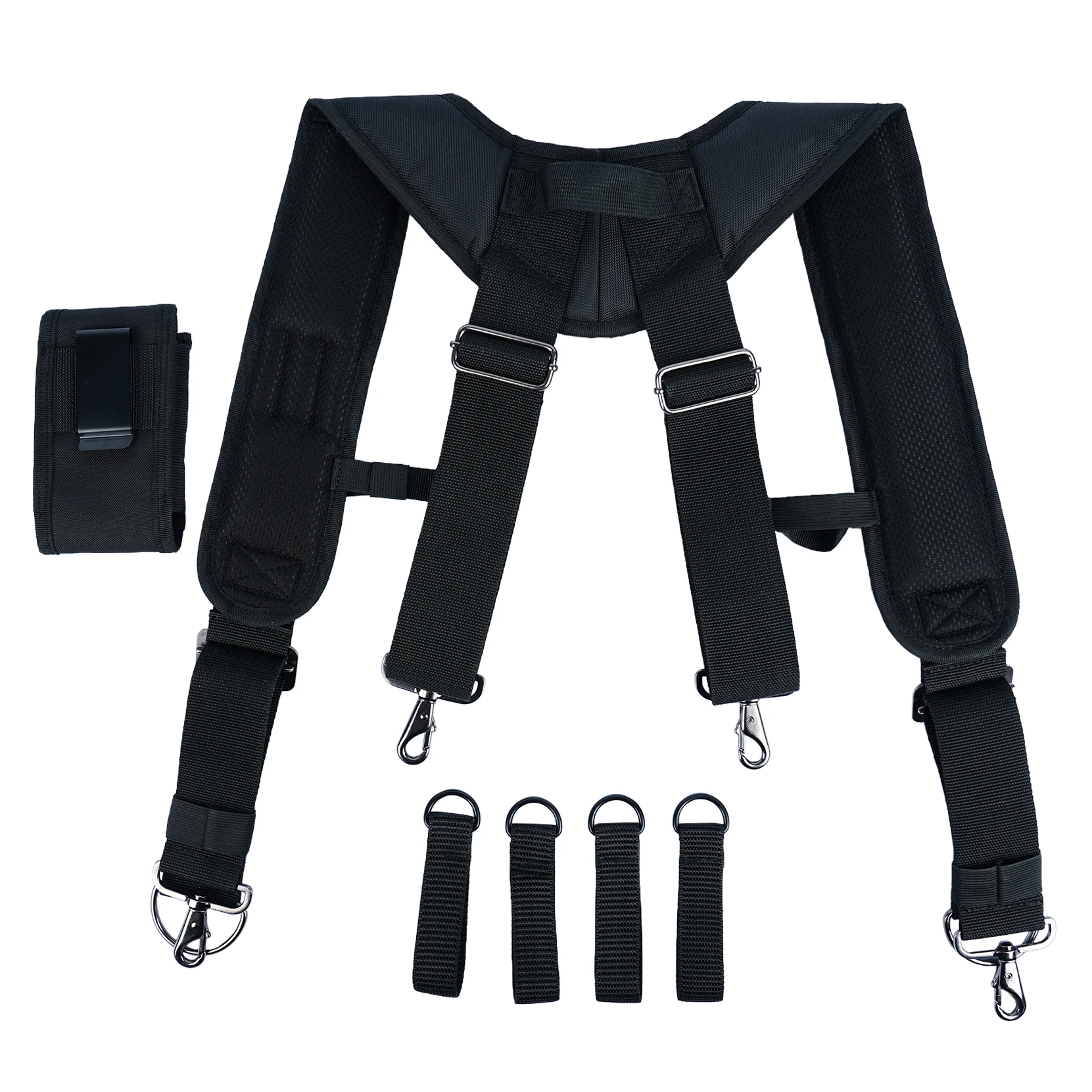 MELOTOUGH Work Suspenders Tool Belt Suspenders with Large Moveable Phone Holder