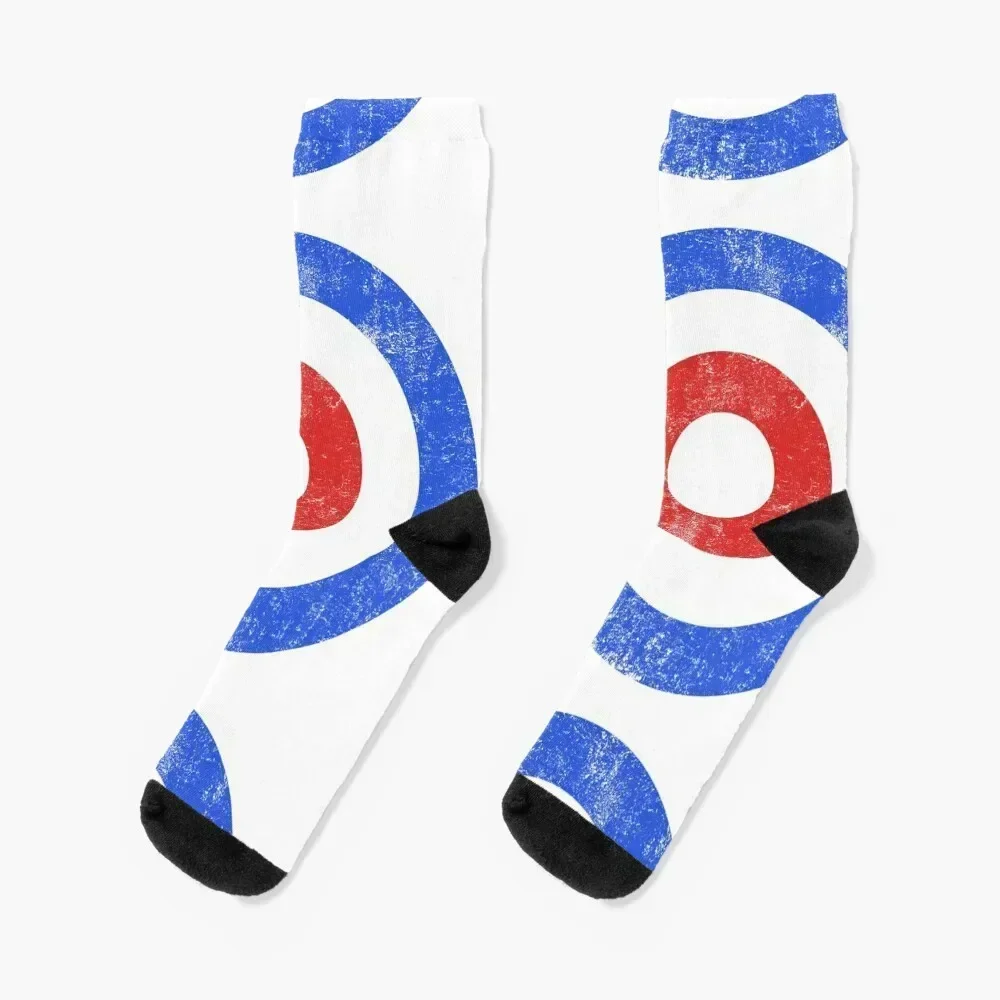 

Curling Target Wintersport vintage look Socks Stockings man Rugby christmass gift gift Socks Men's Women's