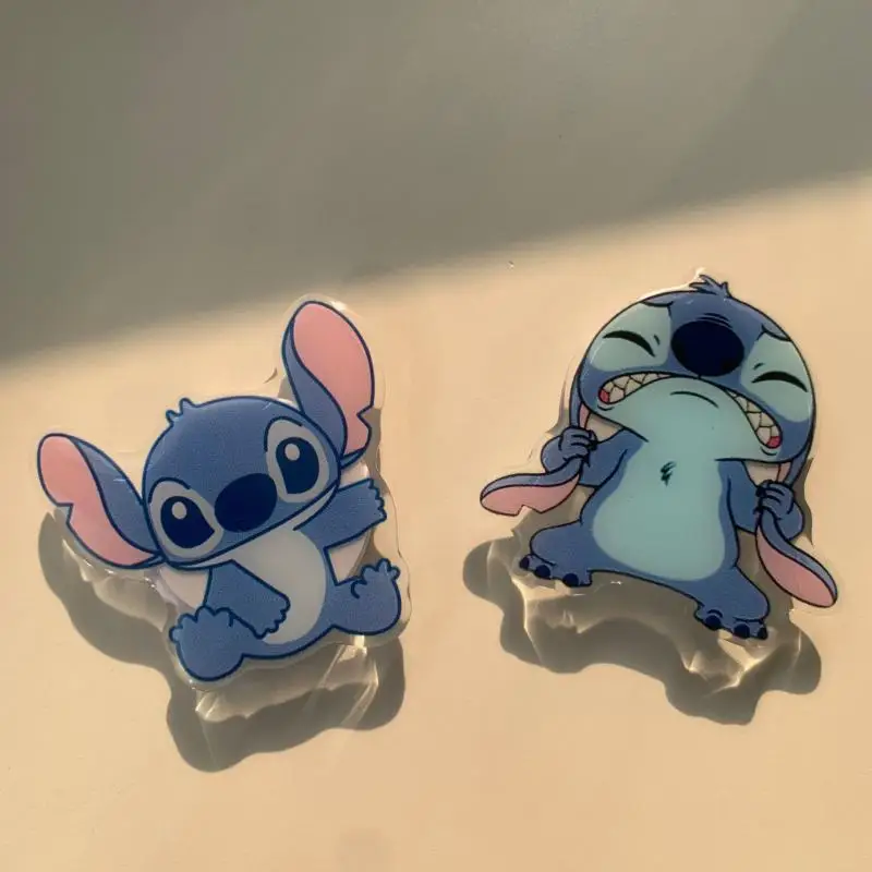 Kawaii Disney Stitch Mobile Phone Airbag Holder Cartoon Sticky Desktop Lazy Holder Retractable Folding Mobile Phone Accessories